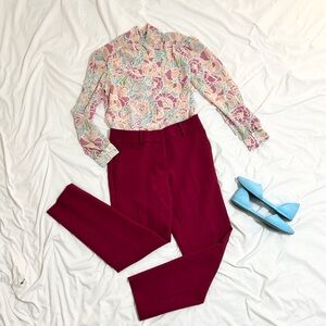 Talbots Hampshire Ankle Pant Raspberry/Berry Pink Size 6